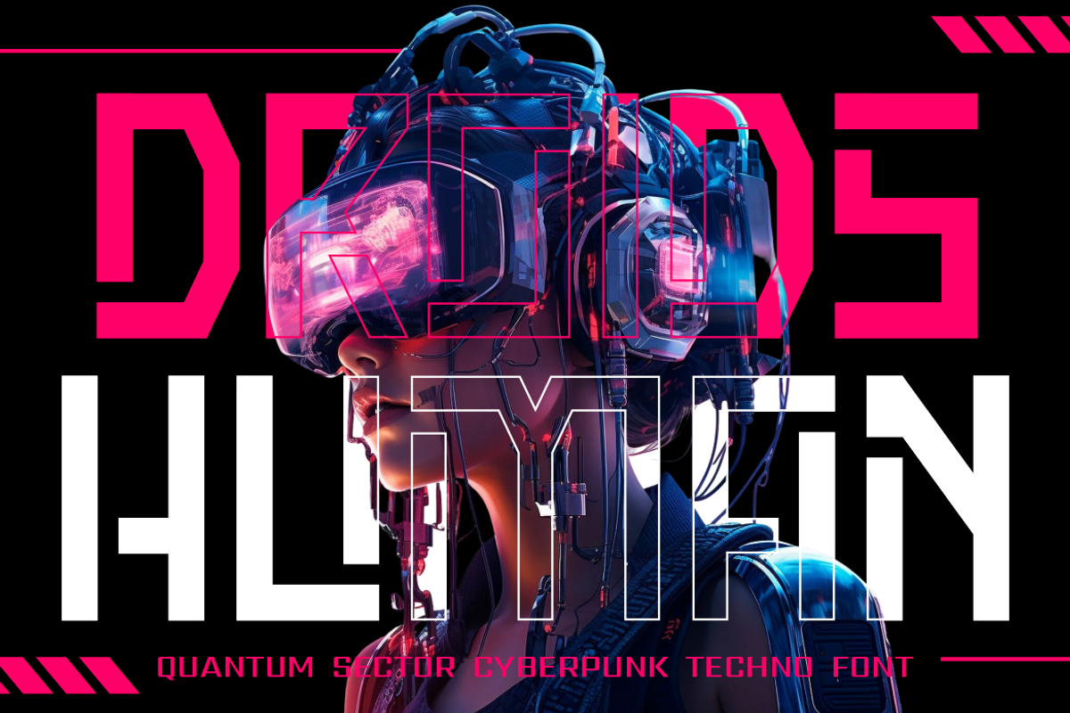 Quantum Sector Cyberpunk Techno Font, a Font by PutraCetol Studio (Photo 2 of 5)
