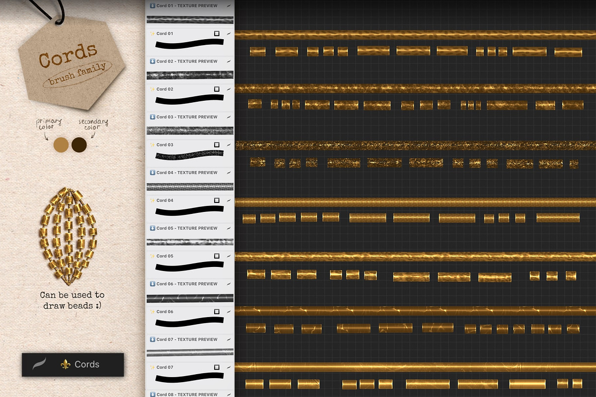 Goldwork Art Box For Procreate, a Brush Add-On by bokettori (Photo 7 of 18)