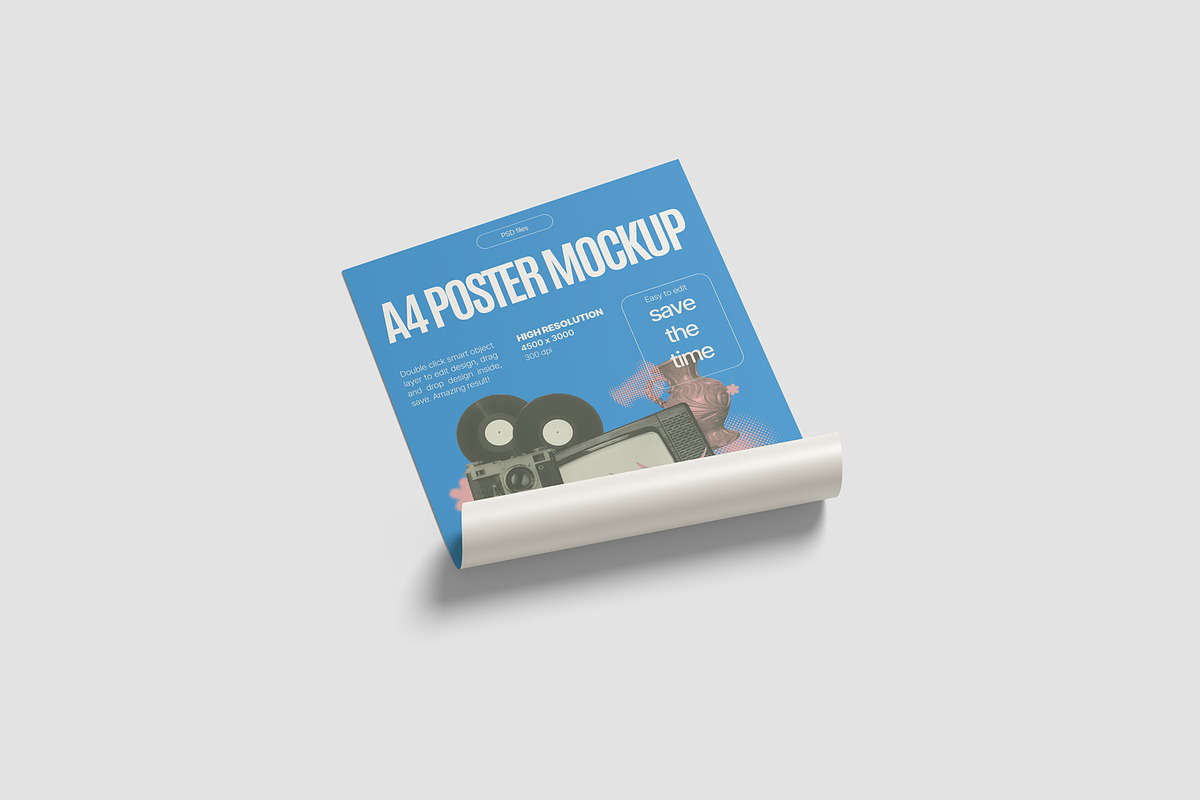 A4 Poster Mockups, an Advertising Mockup by graphiccrew (Photo 10 of 16)
