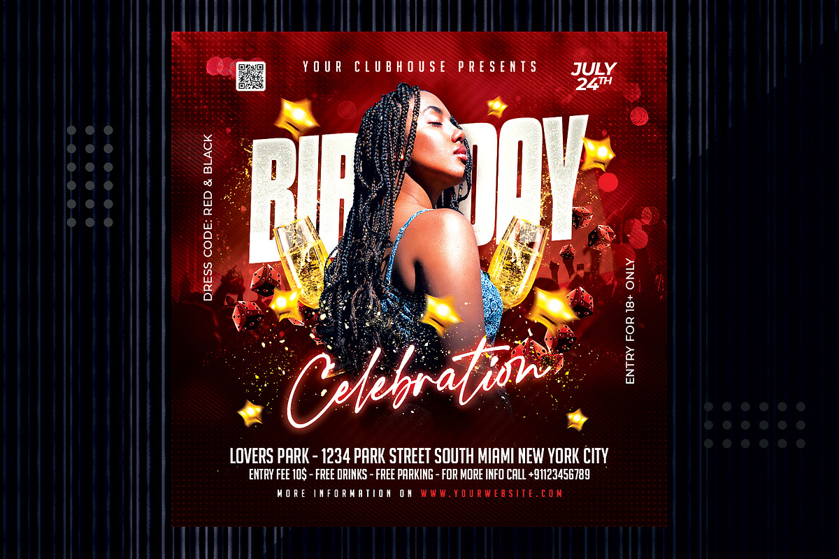 Birthday Party Flyer Template, a Templates & Theme by MithilaCreation (Photo 2 of 5)