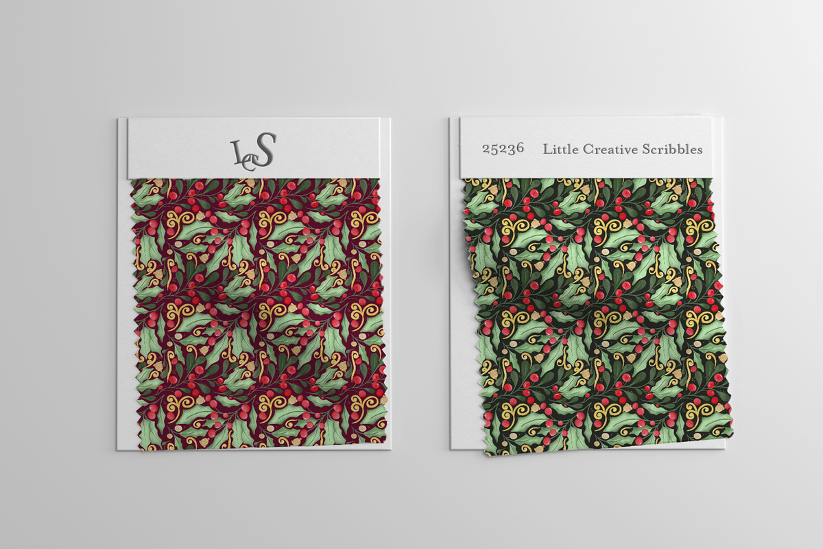 Holly, Berries & Bells Pattern, a Pattern Graphic by Little Creative Scribbles (Photo 2 of 5)
