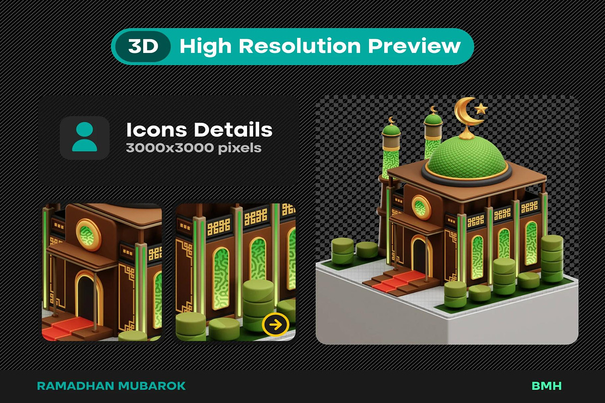 Ramadhan 3D Icons Illustration, an Illustration by Lumina_ui_ux202 (Photo 8 of 8)