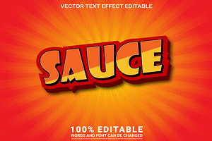 Sauce Vector 3d Editable Text Effect