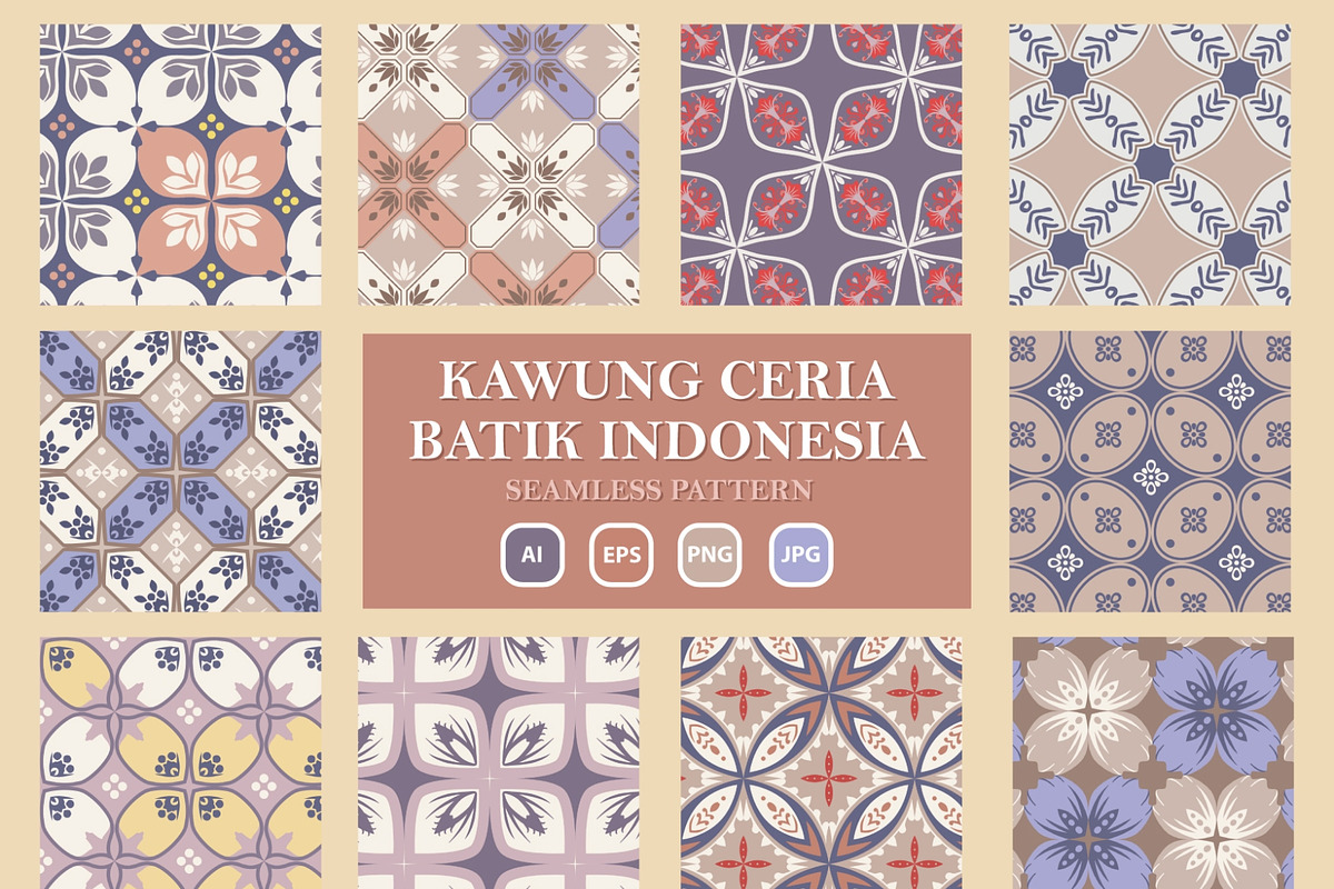 Kawung Ceria Batik Pattern, a Pattern Graphic by astrographic (Photo 1 of 8)