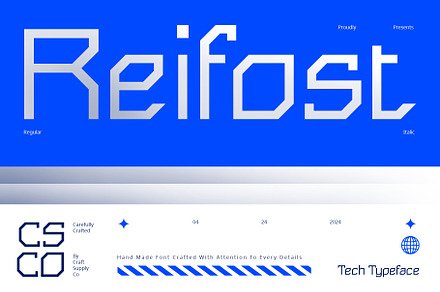 Reifost – Tech Typeface, a Sans Serif Font by Craft Supply Co.