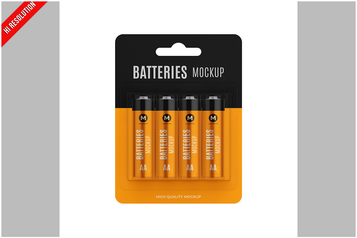 Battery Packaging Mockup, a Product Mockup by Bruno's Shop (Photo 1 of 3)