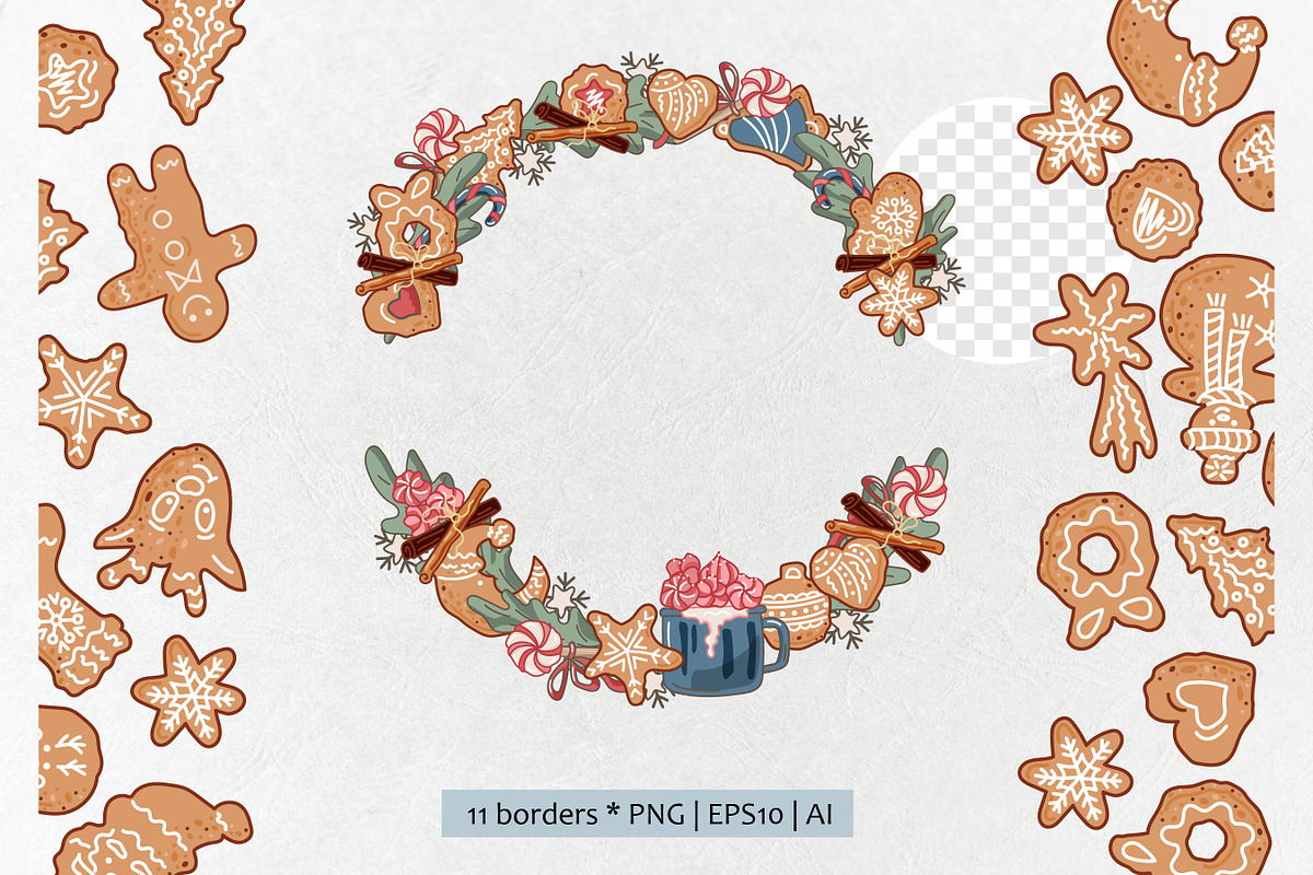 Christmas bakery collection. Vector, a Food Illustration by VaraNa Art (Photo 10 of 20)