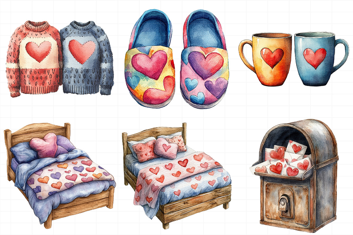 Watercolor Valentines Couple Clipart, an Illustration by Daily.Designs (Photo 7 of 8)