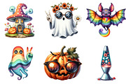 Groovy Halloween Day Clipart, an Illustration by DreamArtGraphic (Thumbnail 2 of 5)