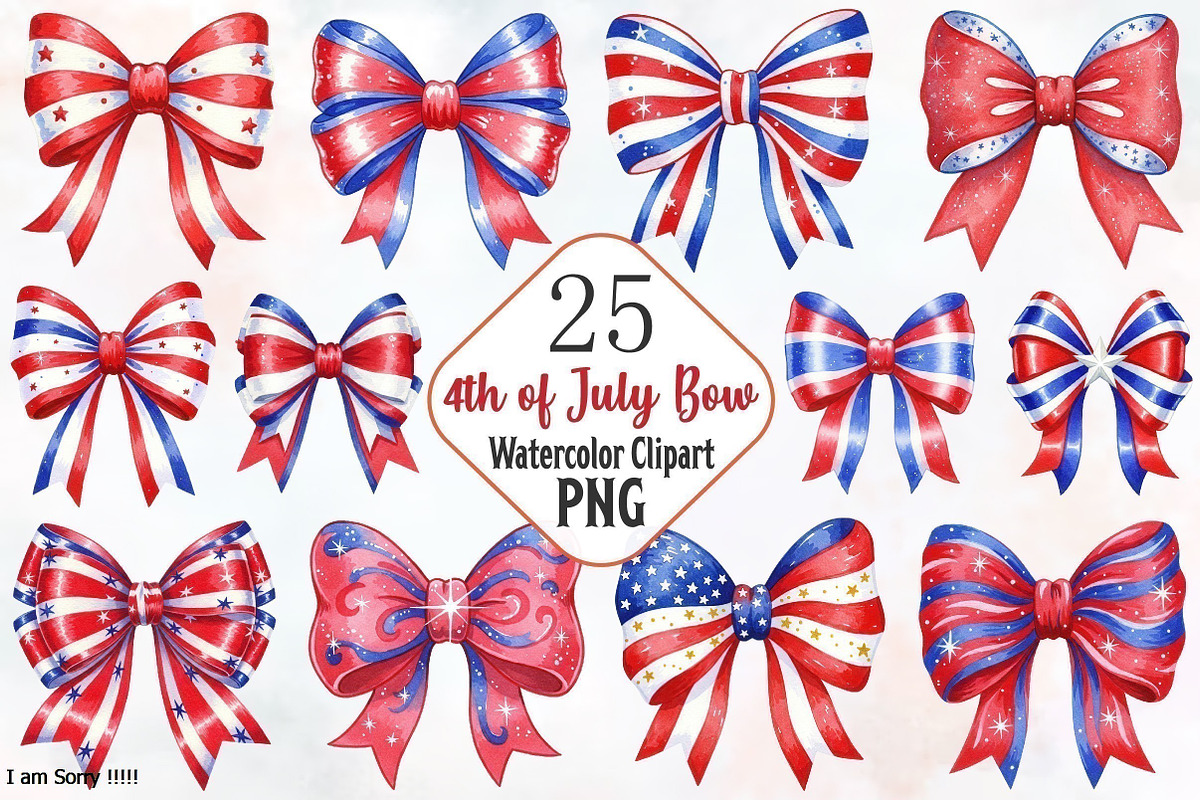 4th of July Bow Clipart, a Decorative Illustration by RobertsArt (Photo 1 of 6)