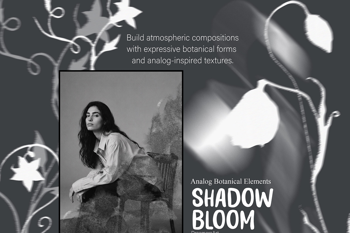 Shadow Bloom Analog Botanical PNG, an Object Graphic by DreamoraArt (Photo 9 of 10)