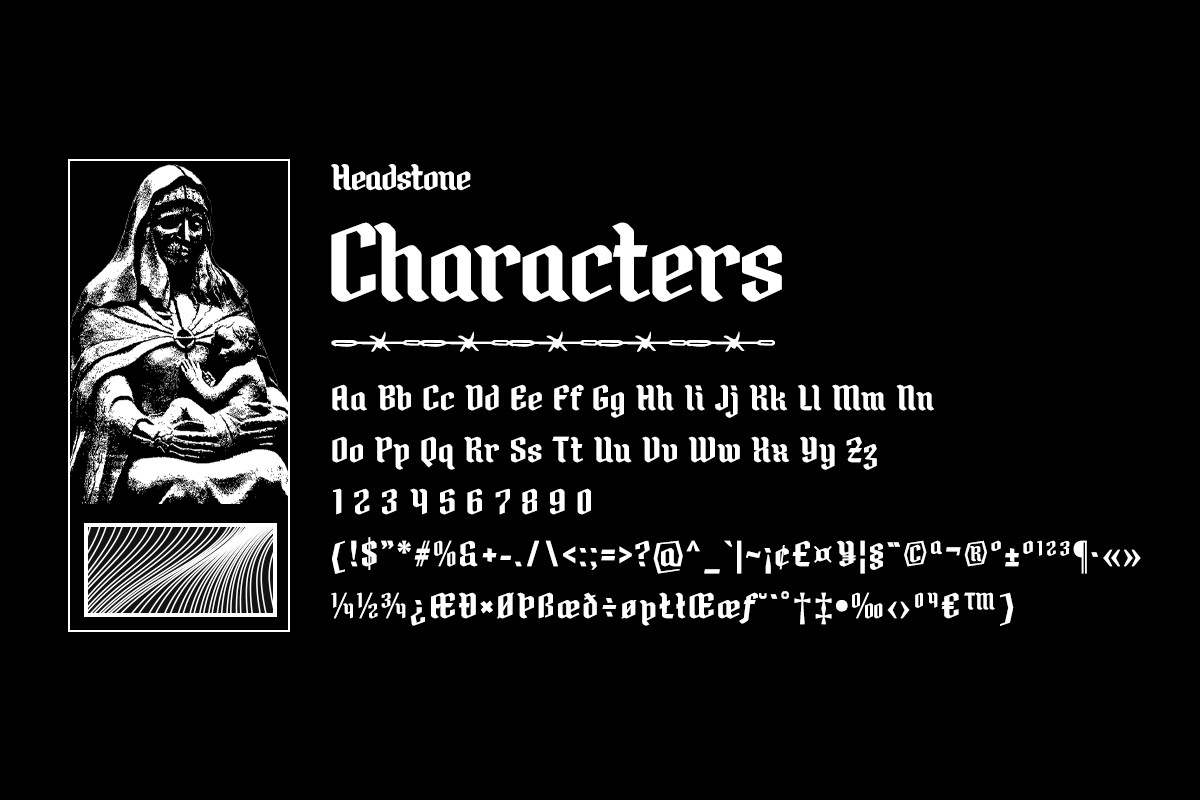 Headstone - Classic Blackletter Type, a Blackletter Font by RagamKata (Photo 10 of 11)