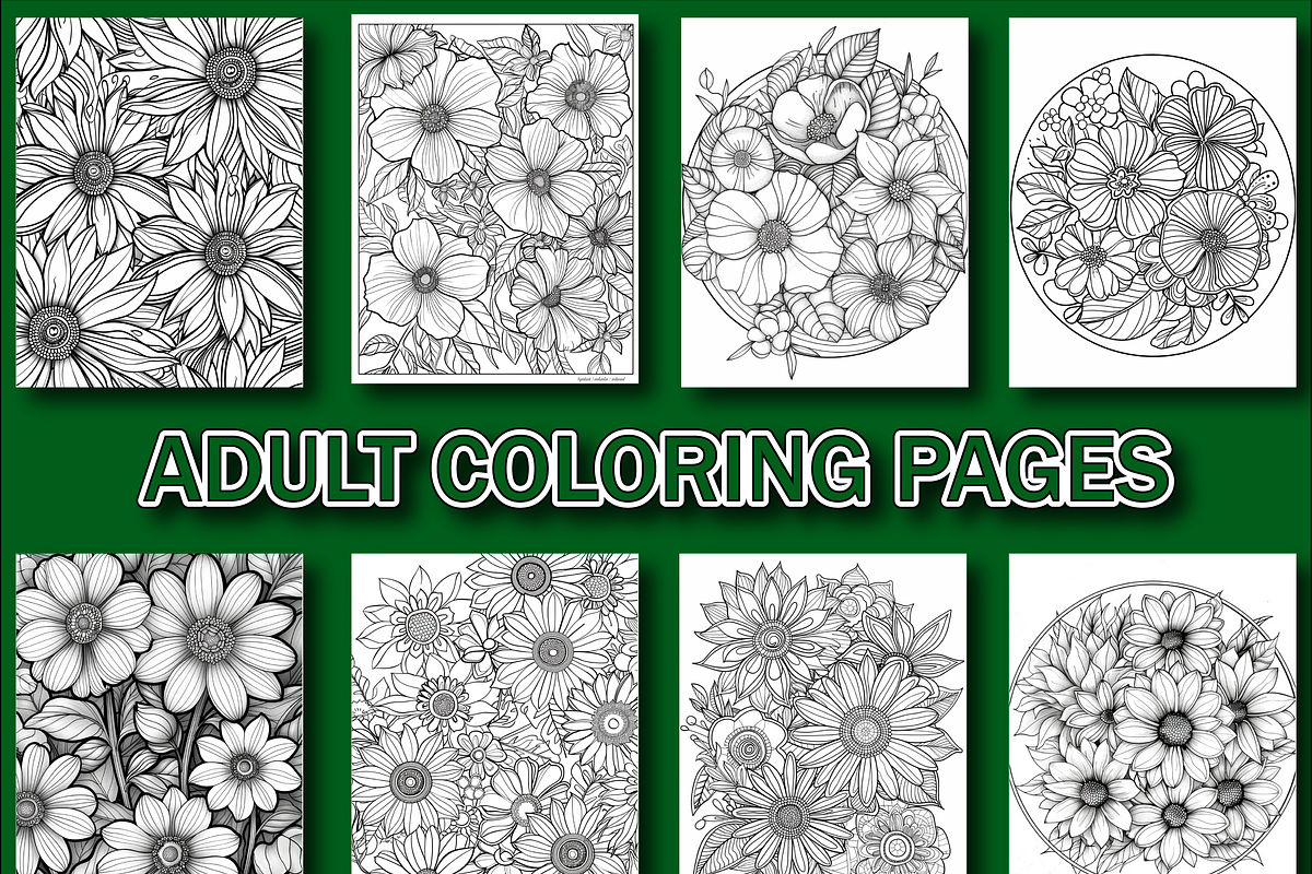 Floral Mandala Adult Coloring Pages, a Decorative Illustration by Design Zone (Photo 4 of 7)