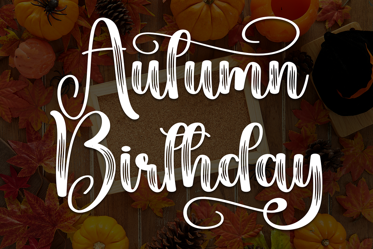 Autumn Birthday | Script Font, a Handwritten Font by Scratchones (Photo 1 of 9)