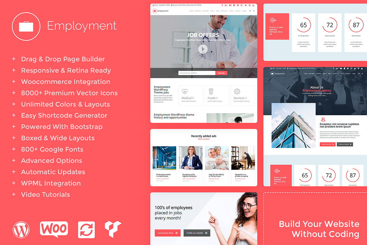 Employment WordPress Theme, a WordPress Template by Visualmodo (Photo 1 of 24)
