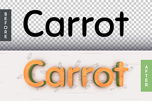 Splatter Carrot Editable Text Effect