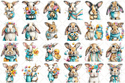 Whimsical Spring Bunny Clipart, an Illustration by Black Bird Studio (Thumbnail 2 of 7)