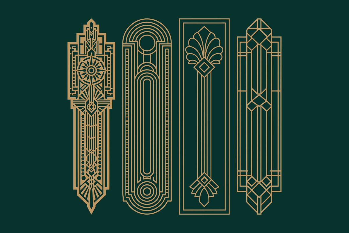Art Deco 17 Vertical Panels, a Decorative Illustration by Stanislav Kharchevskyi (Photo 3 of 4)