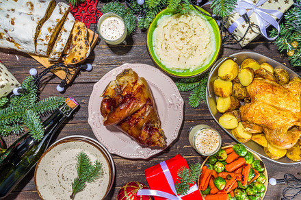 Festive Christmas dinner table, a Food & Drink Photo by Rimma