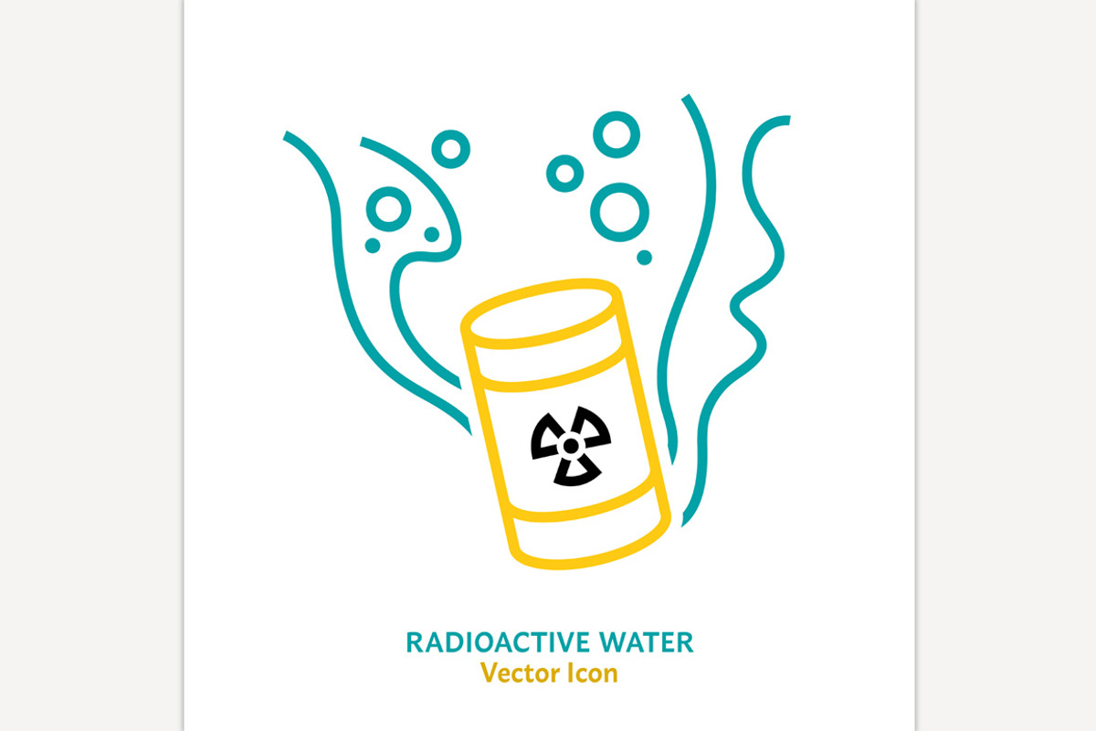 Radioactive water linear sign, pic, an Outline Icon by Anna's Shop