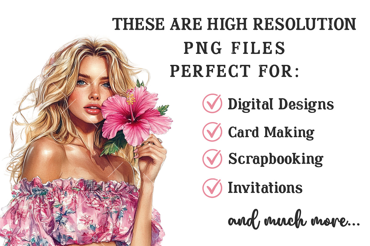 Watercolor Summer Floral Clipart, an Illustration by OK Design (Photo 4 of 6)