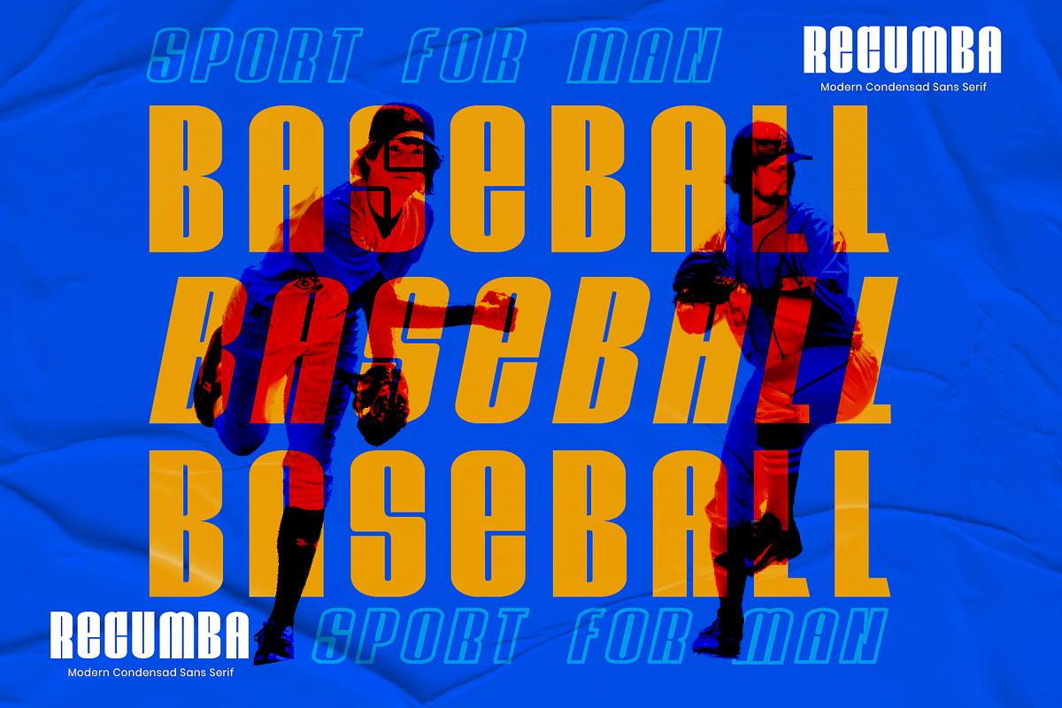 Recumba - Modern Display Font, a Sans Serif Font by Pixesia Studio (Photo 2 of 9)