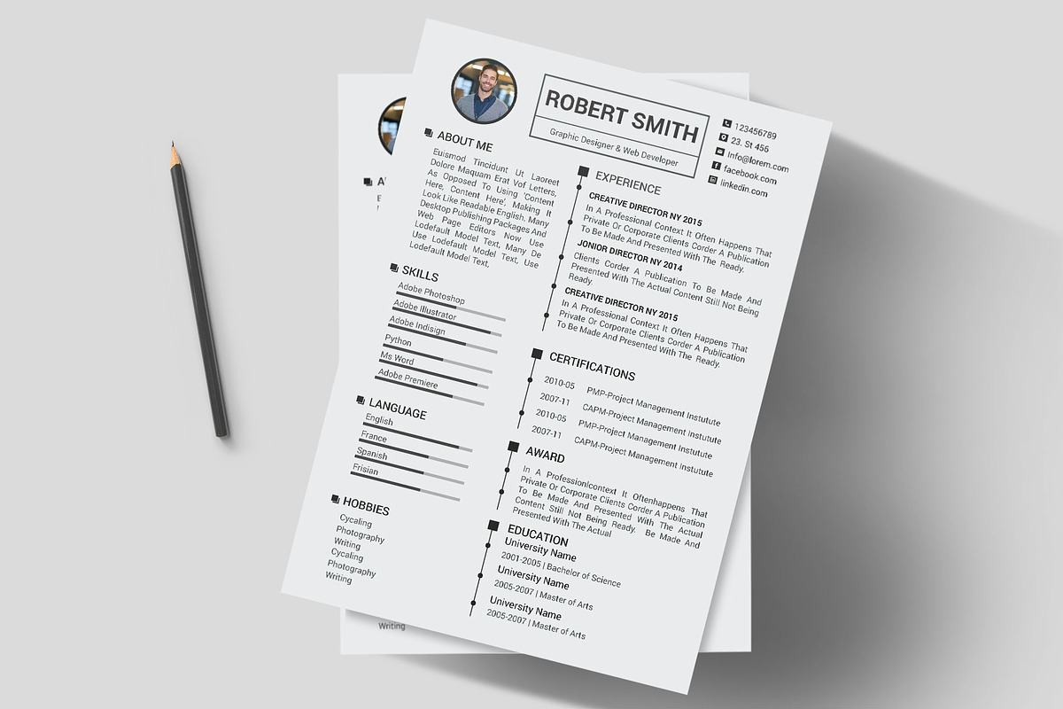 Clean Resume/CV, a Resume Template by designvillage (Photo 3 of 14)