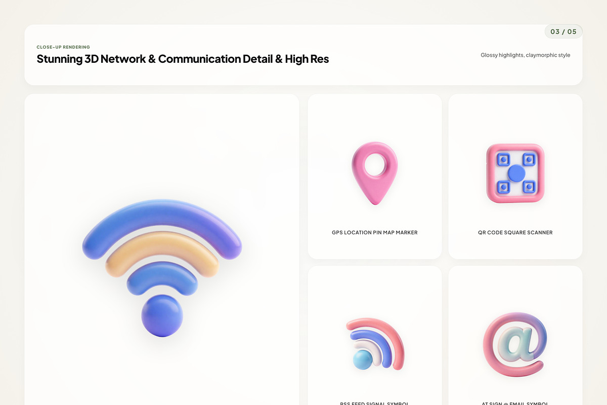 3D Network & Communication Icons, an Emoji Icon by River Visual (Photo 3 of 5)