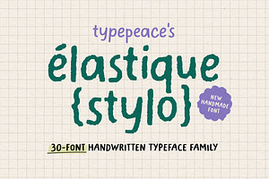ELASTIQUE STYLO | Font Family, a Handwritten Font by type peace