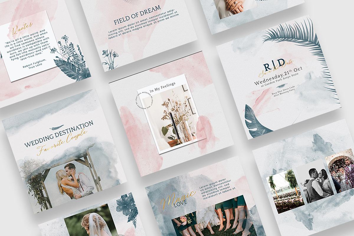 Aesthetic Watercolor Wedding IG, a Social Media Template by Azruca (Photo 5 of 9)