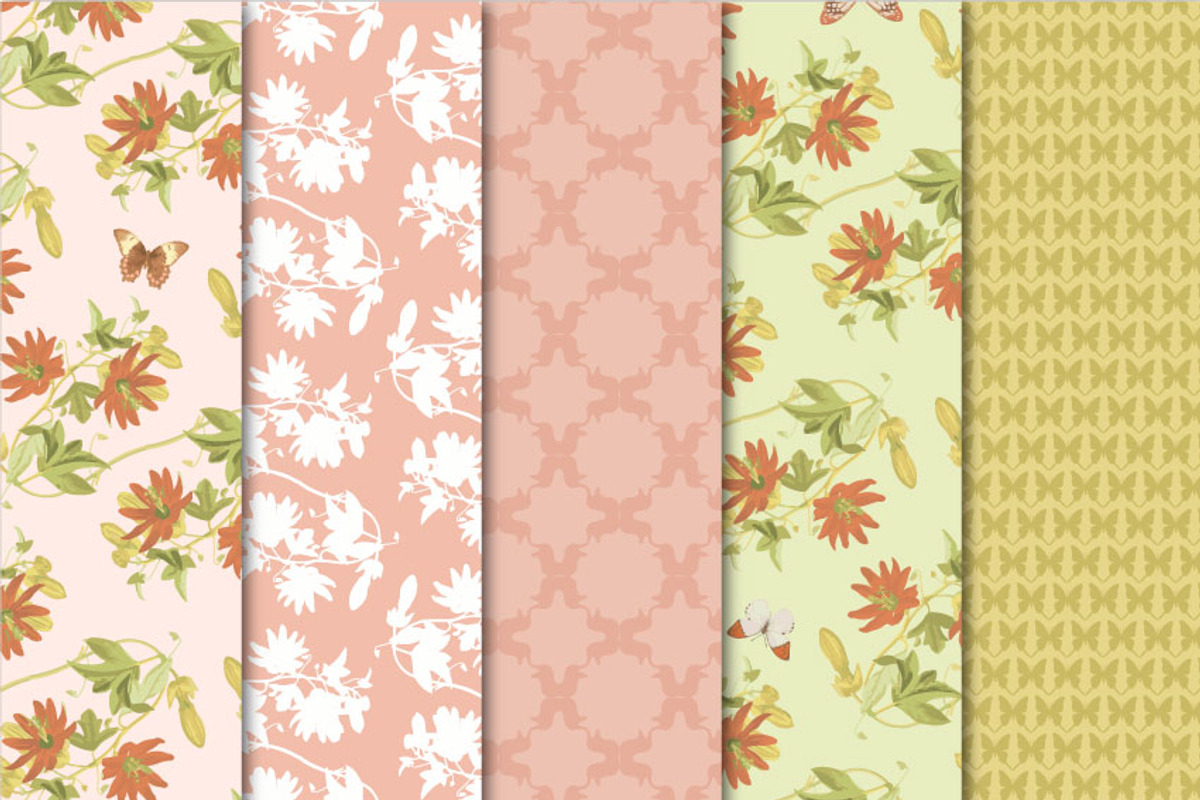 Digital Paper-Passion Flower preview 3