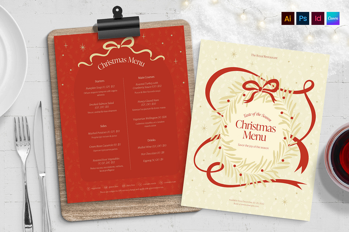 Christmas Menu Template, a Flyer Template by BrandPacks (Photo 2 of 5)
