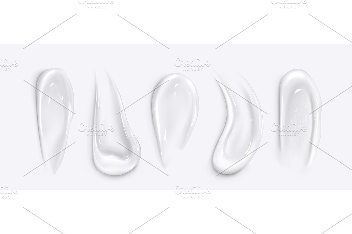 White cosmetic gel smear samples, a Healthcare Illustration by art PVP - market