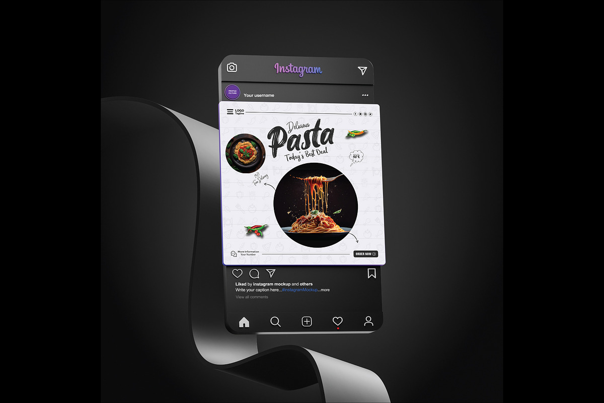 Editable Pasta Flyer Design, a Flyer Template by YUDesignStore (Photo 2 of 6)