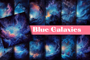 BLUE GALAXIES space backgrounds, a Background Graphic by Mermaids Cove (Thumbnail 1 of 9)