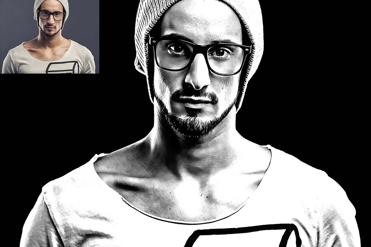 Exclusive B & W Portrait Ps Action, an Action Add-On by Studio Retouch (Photo 7 of 12)