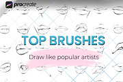 Procreate face brushes | lips stamps, a Brush Add-On by Procreate Market (Thumbnail 4 of 4)
