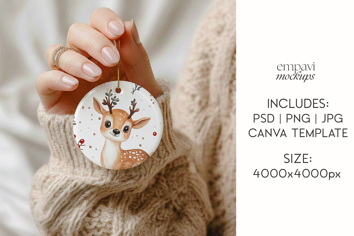 Christmas Ornament Mockup, a Merchandise Mockup by EmpaviMockups (Photo 6 of 6)
