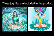 Yoga meditation woman spiritual set, an Illustration by PatapovaVika (Thumbnail 3 of 9)
