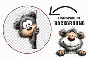 Funny Peeking Bear Clipart, an Illustration by Libby Wishes (Thumbnail 5 of 6)
