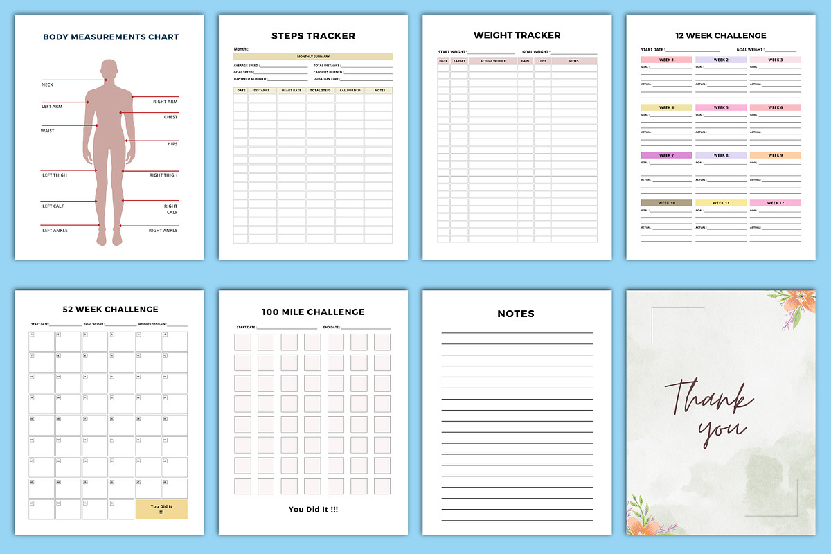 2025 Fitness Planner Bundle Canva, a Stationery Template by Designmela01 (Photo 6 of 6)