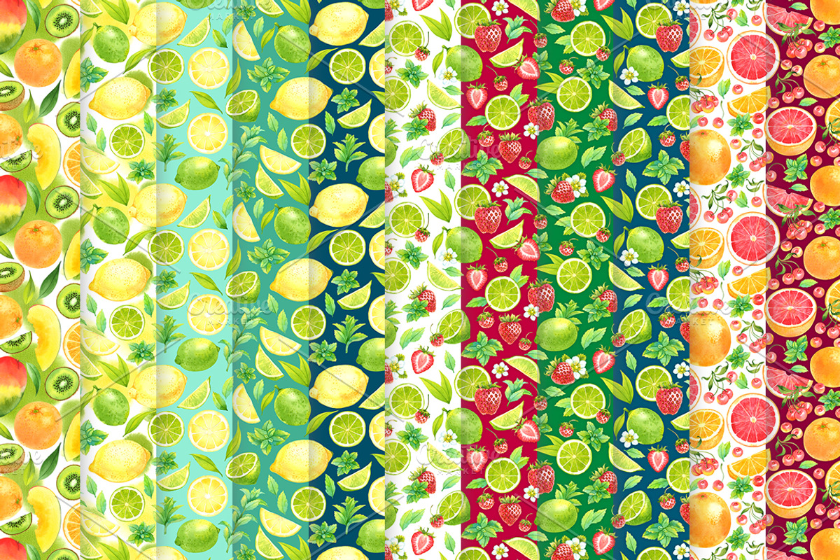 Watercolor citrus set, a Food Illustration by Evgeniia Zagreeva (Photo 5 of 5)