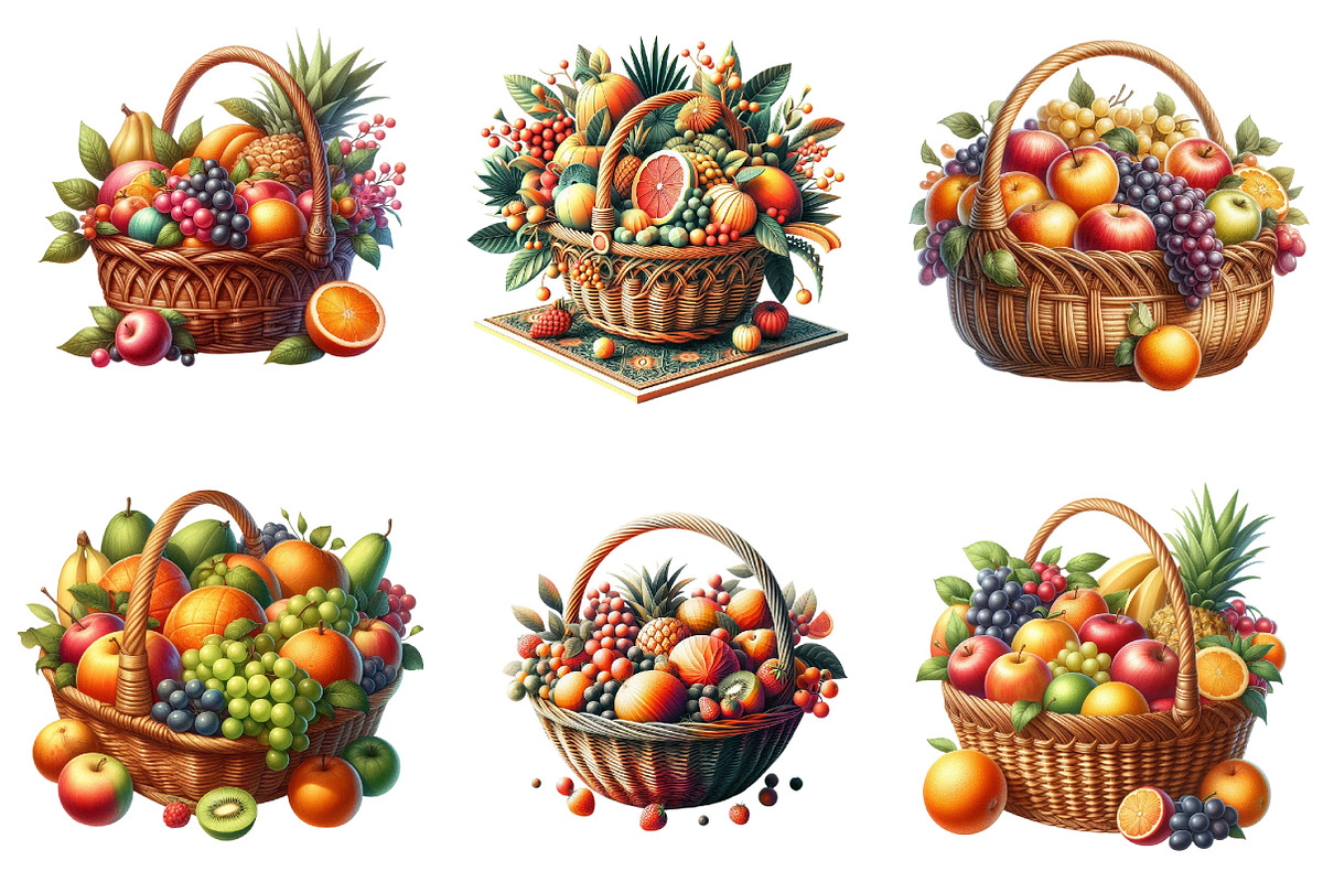 Fruits in the Basket Clipart Bundle., a Graphic by CitraGraphics (Photo 4 of 4)