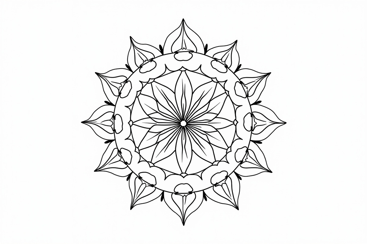 Mandala Art Line Drawing Pack, an Illustration by musafir_fashion (Photo 4 of 11)