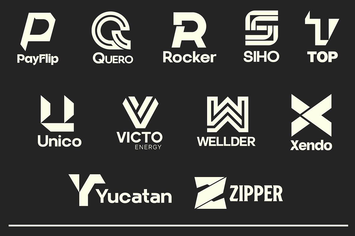 Letter Logo Template Vol 3, a Solid Icon by Tekuni (Photo 7 of 12)