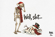 Well, Shit... Skeleton’s Christmas, a Seasonal Illustration by Craft Nest (Thumbnail 1 of 6)