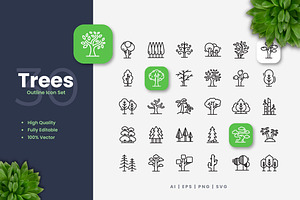 Trees Outline Icons