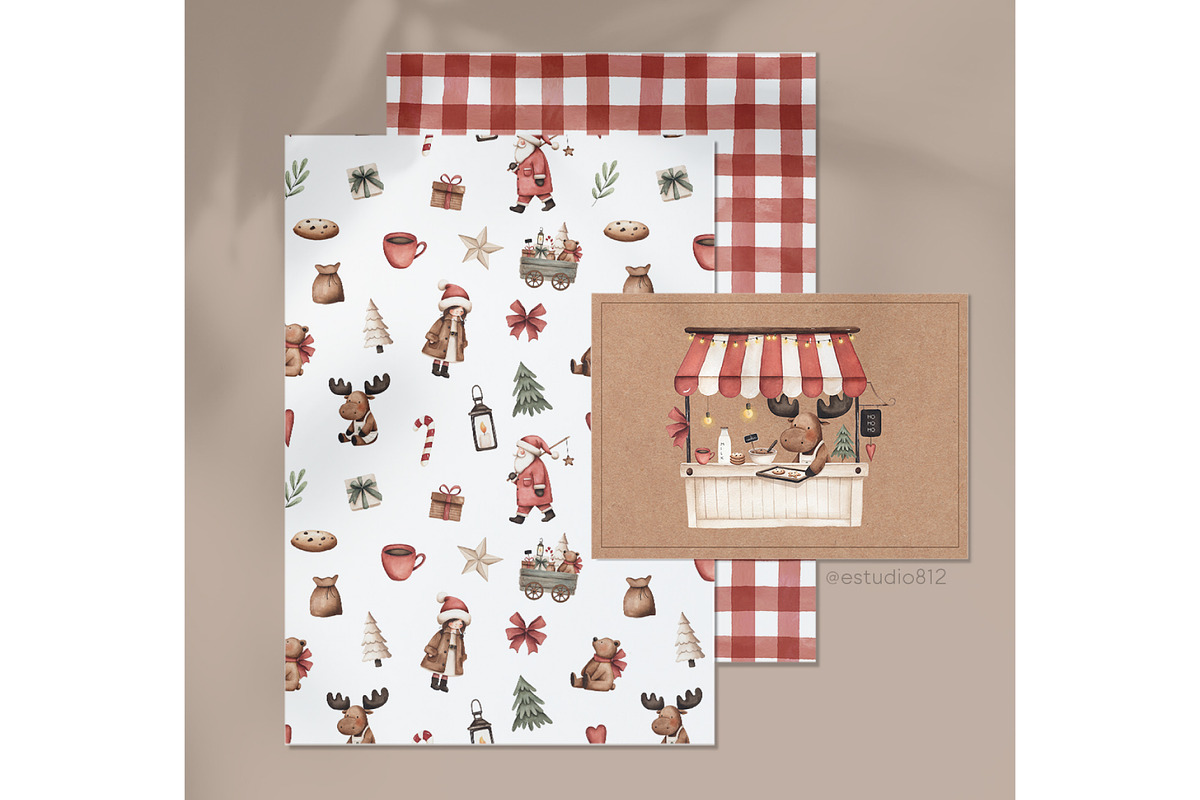 Cute Vintage Christmas, a Decorative Illustration by Estudio 812 (Photo 8 of 9)