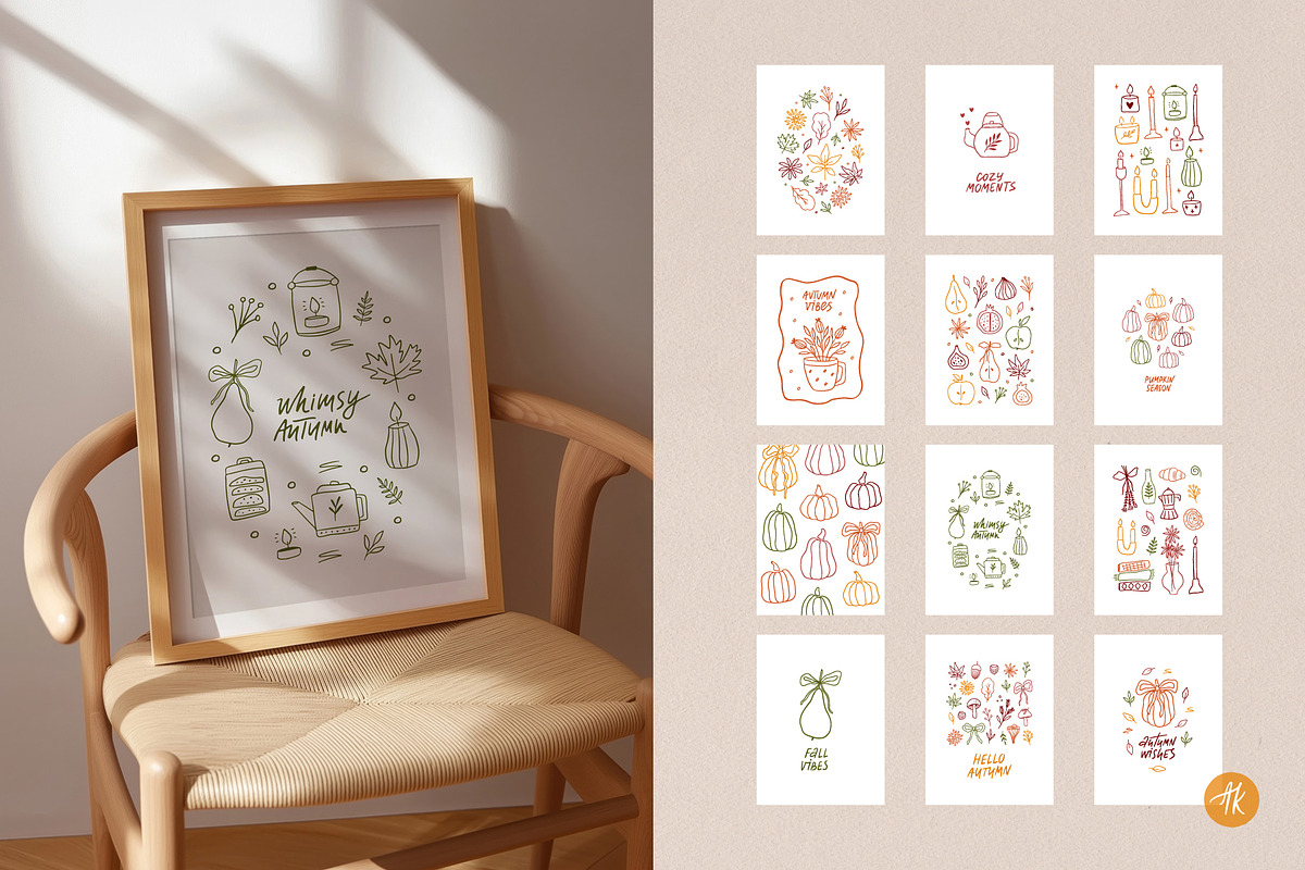 Four Seasons Line Art Bundle, a Seasonal Illustration by Alena Koval (Photo 9 of 17)