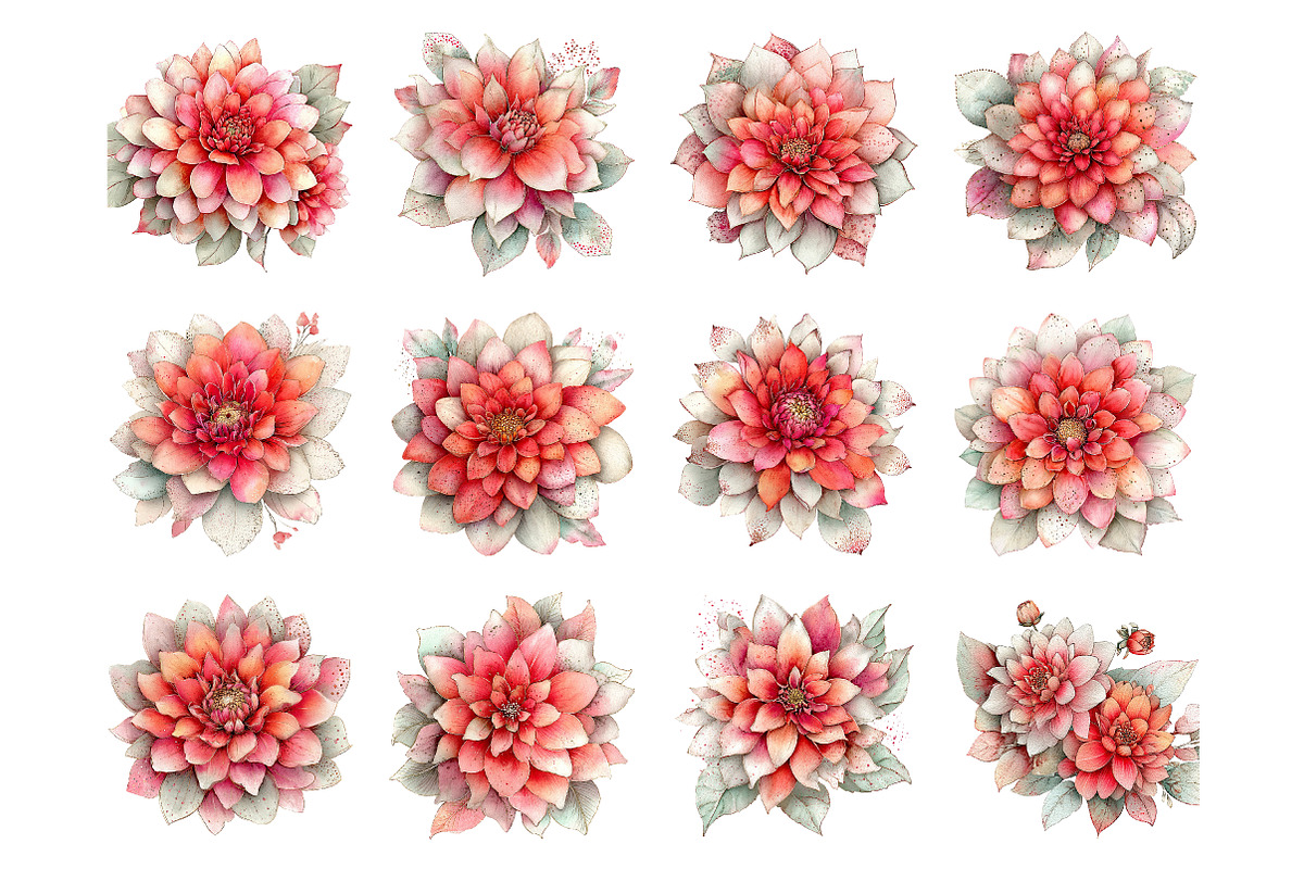 Whimsical spring flowers clipart, an Illustration by SinaCreation (Photo 2 of 11)